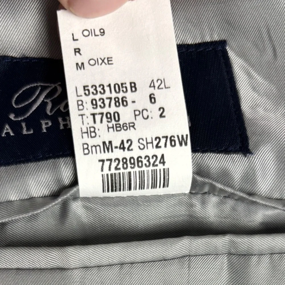 Ralph Lauren 2-Button Wool Blazer Jacket 42L Gray Professional Sport Coat